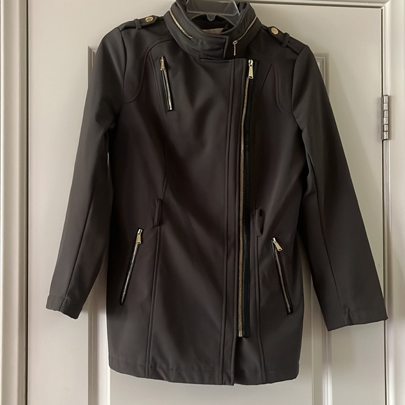 Michael Kors Water Resistant Belted Utility Jacket Grey - Picture 2 of 10